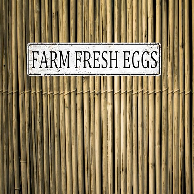 Farmers Market Decor fresh eggs sign Vintage Metal Tin Signs Outdoor Chicken Coop Sign farm fresh eggs sign 4x16 Inch