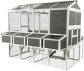 Large Walk-in Wooden Chicken Coop with Run, 3-Tier Poultry Cage for 10-20 Chickens, Outdoor Hen House with Nesting Boxes, Rainproof Roof, Pull-Out Tray, Multi-Level Rabbit Duck Hutch