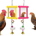 Chicken Mirror Swing - Chicken Toy Mirror |Chicken Mirror Beak Grinding Enrichment, Chicken Coop Mirror Swing, Coop Enrichment Mirror Pecking Toy, Safe Roosters Poultry Entertainment Accessories for Y