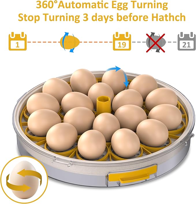 18 Incubators for Hatching Eggs, Egg Incubator with Automatic Egg Turning and Humidity Control, Intelligent Egg Incubator with Automatic Temp. Adjustment