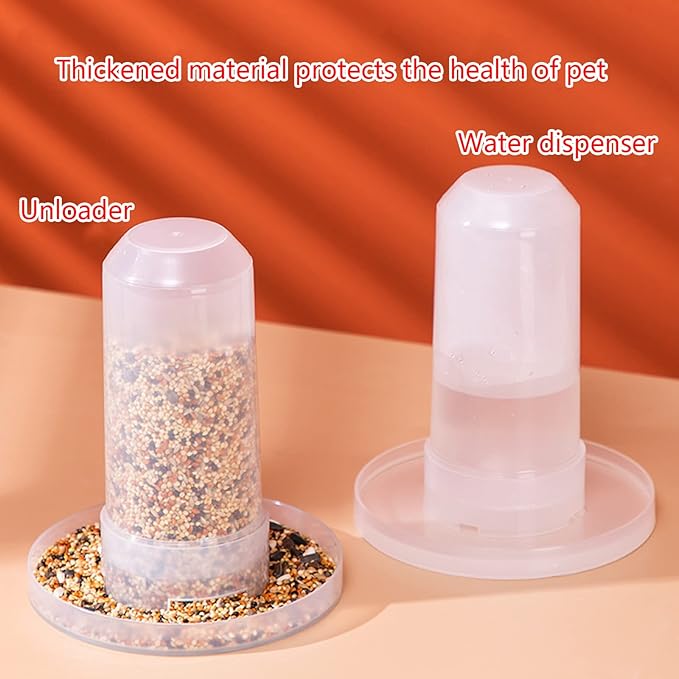 Bird Chicken Automatic Food Water Feeder Poultry Port Rain No Waste Fit for Buckets Barrels Auto Feeding Plate Chicken Feeders for Outdoors Automatic