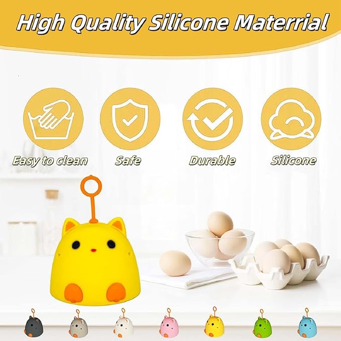 Egg Wash Brush for Fresh Cleaning Eggs Egg Washer The Reusable Egg Scrubber Egg Scrubber is A Cute Cat Shaped Practical Kitchen Gadget (Light Black 2PCS)