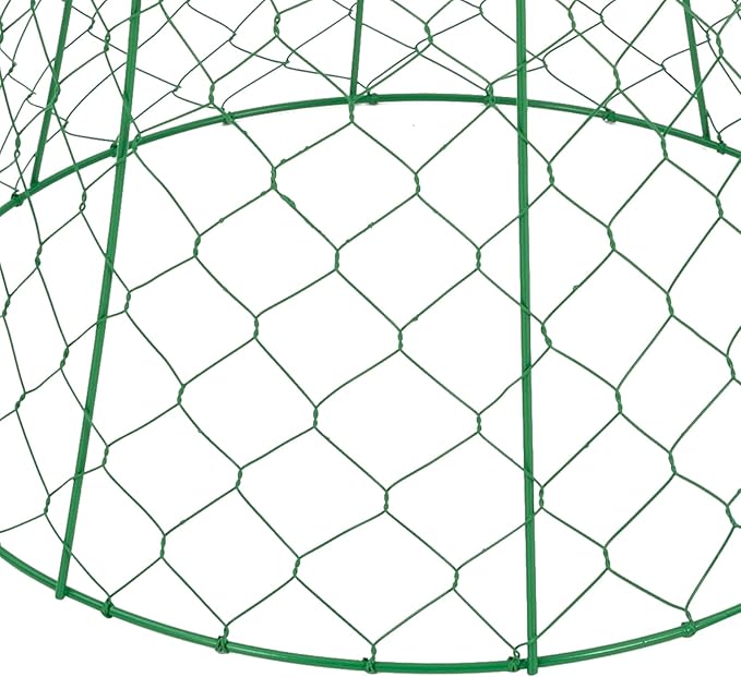 YIYIBYUS Garden Chicken Wire Cloche, 12.99" Diameter x 15.75" Height Plant Protective Covers Metal Cage Plant Protector Cover for Gardens, Parks, Yards, Balconies, Farms (5pcs, Green)