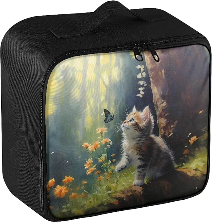 Rnyleeg Cute Cat Empty First Aid Bag Emergency Medical Kit for College Dorm First Aid Kit for Home Portable Travel Medical Supplies Bag