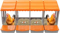 Chicken Nesting Boxes 4 Compartment PP Nesting Box with Inclined Nesting Boxes & Vented Holes Wall Mount Chicken Laying Boxes for Chicken Coop (Orange)