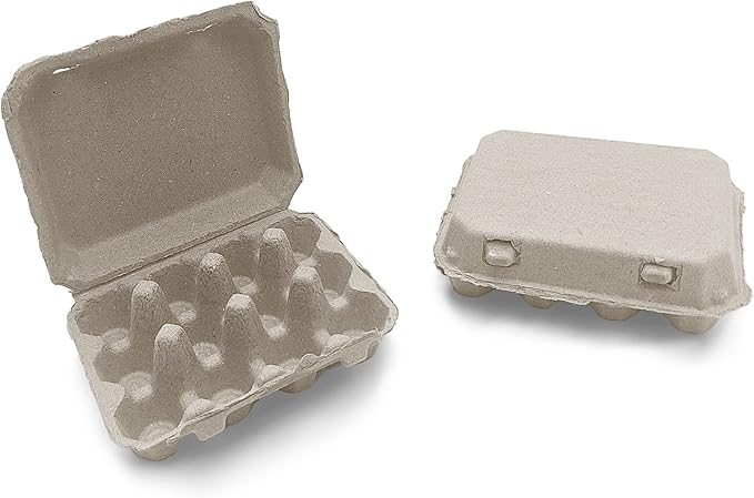 Henlay Quail Egg Cartons - Recycled Cardboard Paper Pulp 3x4 Square Style - Holds One Dozen Quail Eggs- Bulk (144)