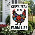 Cluck Yeah It’s Farm Life Garden Flag 12x18 Inch Double Sided Outdoor Yard Banner Floral Chicken Design Rustic Country Farmhouse Spring Summer Decoration