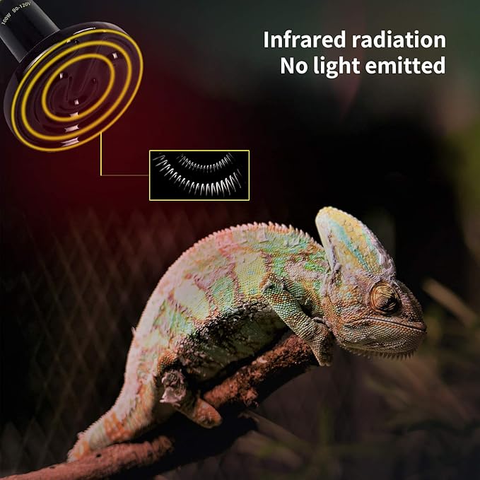 Ceramic Heat Emitter 100 Watt No Light Emitting Che Bulb Reptile Heat Lamp Bulb Light Emitter Chicken Lamp for Pet Coop Heater Lizard Turtle Brooder Aquarium Snake - 2 Pack