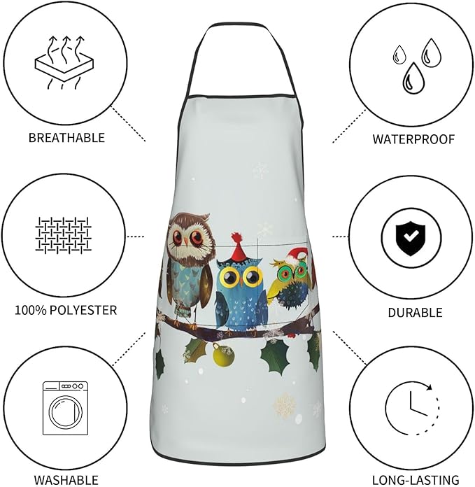 Cute Colorful Dog Paw Printed Unisex Bib Aprons BBQ Cooking Kitchen Aprons for Women Men Chef