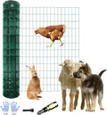 Tongmo 3 ft x 100 ft Green PVC Coated Welded Wire Fence, 16GA Garden Chicken Wire Fence Roll, Mesh Size 2" x 4" Hardware Cloth, Ideal for Yard Protection and Poultry Netting