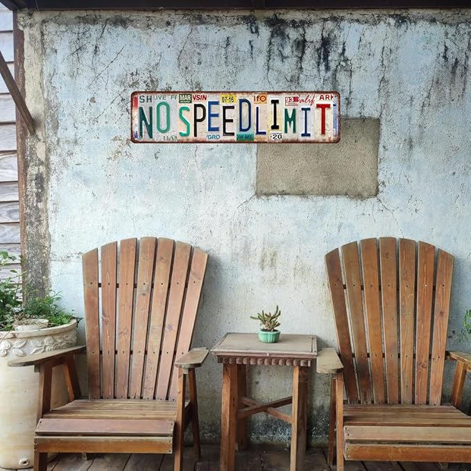 No Speed Limit Signs Boys Gifts Vintage Metal Tin Sign Funny Garage Decor Man Cave Room Decor Home Bar Bedroom Wall Art Decor 4 X16 Inches