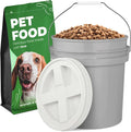 EconoHome Pet Food Storage Container – Holds Up to 25 lbs – Airtight Food Storage with Gamma Seal Lid – Heavy-Duty 90MIL Food Grade, BPA-Free Plastic – Easy Carry Handle – Grey