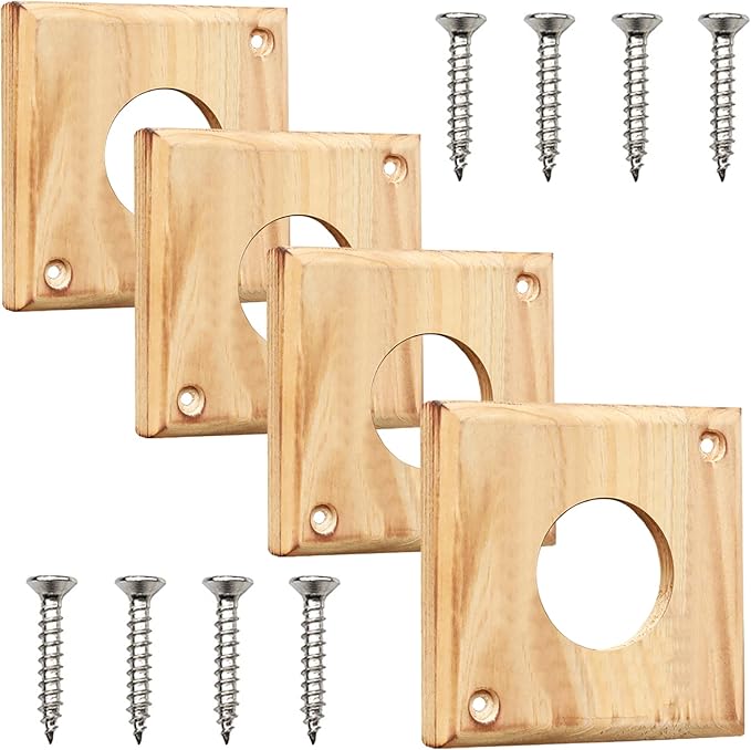 4 Pieces Bluebird House Predator Guard,Wooden Birdhouse Guard,Bird House Hole Protector Guard for Eastern Bluebird Box 1 1/2 Inch Opening