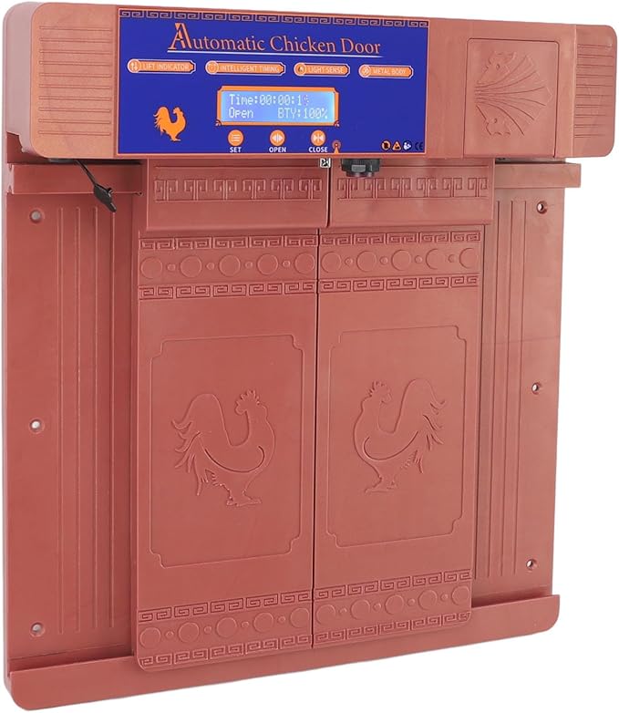 Auto Chicken Coop Door, Smart Solar Automatic Chicken Coop Door IP45 for Duck for Poultry (Antique Bronze)