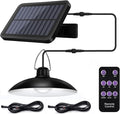 Solar Pendant Lights Upgraded Bulb Lights IP65 Waterproof Dusk to Dawn Auto Lamp with Remote Controller for Outdoor Shed Barn Chicken Coop Bullpen Pig Pen Stables Tents etc(Single Lamp)