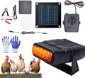 Solar Heater for Greenhouse, Livestock Heater Kit with Solar Panel, Overheat Protection Poultry Warming System for Chicken Coops, Greenhouses, Solar Powered Waterproof Outdoor Heater (SET A)