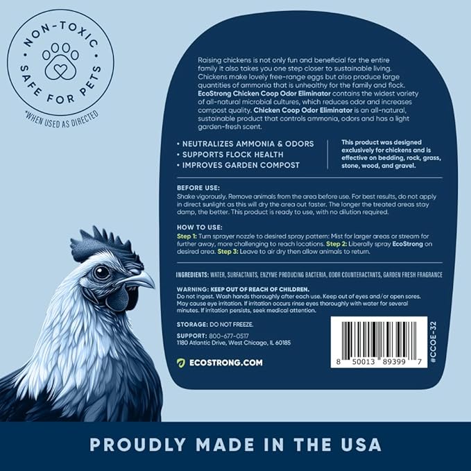 Eco Strong Coop Refresher Chicken Coop Odor Eliminator for Chickens (32 oz)