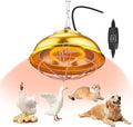 Heat Lamp for Chicken Coop, 300 Watts chicken coop heater with Adjust 2 Mode temperature &Hanging Height,Waterproof,Forlndoor & Outdoor Used,Suitable for Amphibians,Chick, Duck,Pets (round 300W)