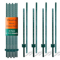 Fence Posts 6 Feet, Pack of 10, Metal Fence Poles U Post Sturdy Duty Fence Stakes Step in Post No Dig Fence Post for Garden Wire Fence Steel Sign Post (Requires Assembly)