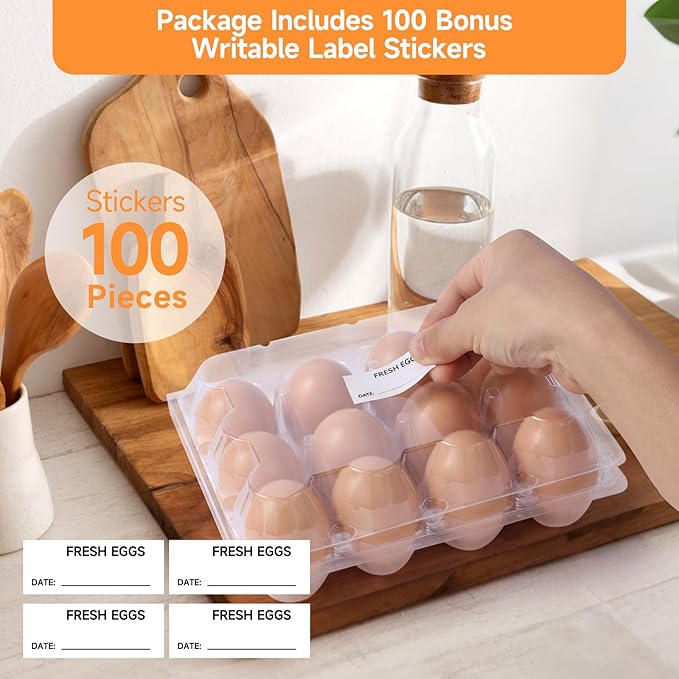 100 Pack 3x4 Plastic Egg Cartons Cheap Bulk 12 Count Clear, Reusable & Sturdy Design Eggs Carton Bulk Perfect for Family, Farm, Markets, Display (Egg Storage Containers)