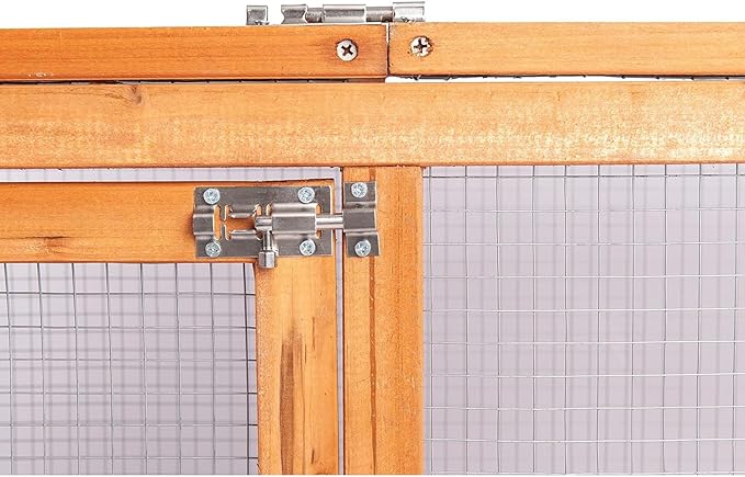 160" Large Chicken Coop, Waterproof Outdoor Hen House for 6-8 Chickens, Wooden Chicken House with Nesting Box, Removable Tray, PVC Cover, Run, for Garden Backyard Cage