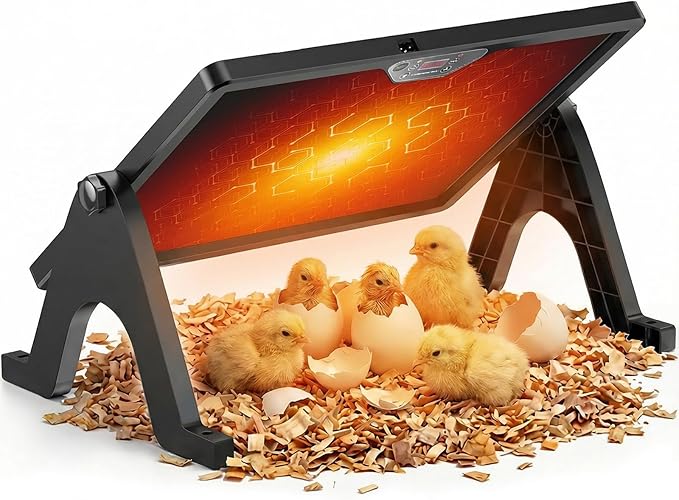 2026 Smart Chicken Coop Heater Brooder Plate, 200W Chicks Double-Sided Radiant Heat Panel with LED Light, Remote Control, Timer & Temp Controller Compatible, ETL/UL Certified,Ducklings Poultry & Small