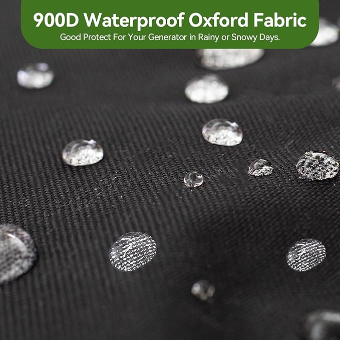 Waterproof Generator Covers for Outside (24"L x 18"W x 20"H), Heavy Duty 900D Polyester Fabric Portable Generator Covers Fits for iGen4500,Honda EU3000iS, Wen 3800,Predator 3500 4375 Generator, Black