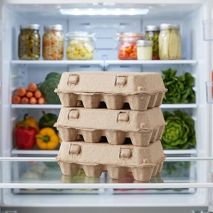 50 Pack Quail Egg Pulp Cartons, 12 Count 3x4 Dozen Quail Egg Cartons Holder Container for Home Kitchen and Farmhouse, 9 x 5.3 x 1.6 inch
