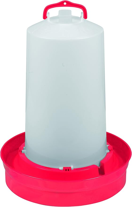Little Giant® Deep Base Poultry Waterer | Heavy Duty Plastic Water Container for Birds & Chickens | Plastic Stopper for No Leaks | 3 Gallon