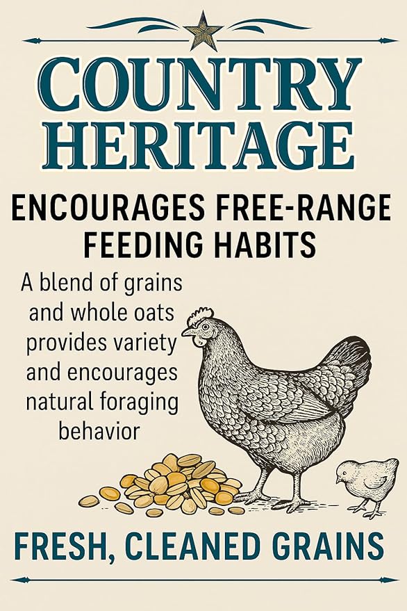Country Heritage Scratch Grains – 10 lb Bag – Natural Poultry Supplement for Chickens, Ducks, and Game Birds – Promotes Free-Range Foraging and Healthy Activity Like Sratching and Pecking