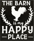 JennyGems The Barn is My Happy Place Wooden Sign, Farmhouse Decor, Country Farm Gifts, Made in USA