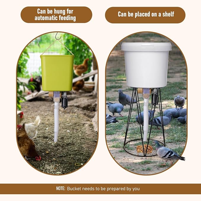 Timed Automatic Chicken Feeder and Duck Feeder, Timed Poultry Feederer Great for Chickens, Ducks, Geese, Pigeons, Fish, Dogs, Fish, Cats