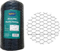 PVC Hexagonal Poultry Netting Chicken Wire 18" x150' x 1" Mesh 20GA Black