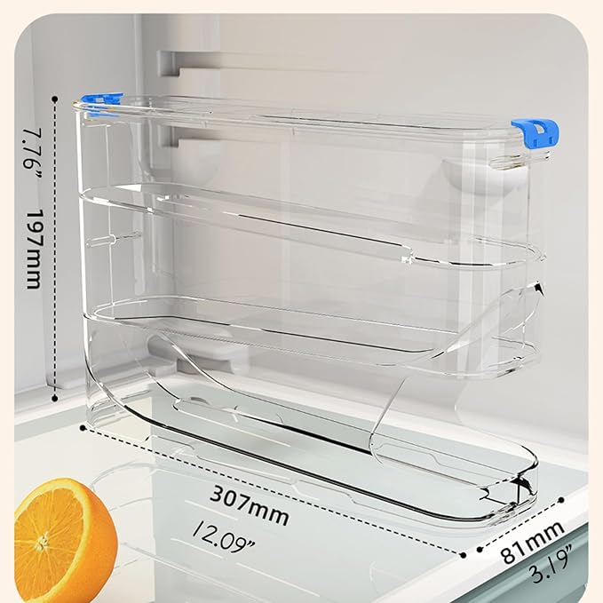 Egg Container for Refrigerator Clear Stackable Egg Holder for Kitchen Storage and Organization (Dark Brown, 3 Tier)