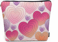 Hearts Cosmetic Travel Bag For Toiletries, Hippie Love Heart Pink Makeup Bag Toiletry Bags For Women, Flax Cosmetic Bags Make Up Bag Purse Toiletries Bag Birthday Gift