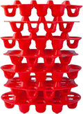 RentACoop Seven (7) Pack Stackable Egg Collection Trays with Two Metal Hanging Clips