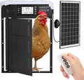 Automatic Chicken Coop Door Solar Powered, Cold Weather Electric Chicken Door Large Size Aluminum Door with Light Sensor & Timer with Power Off Emergency Mode Black