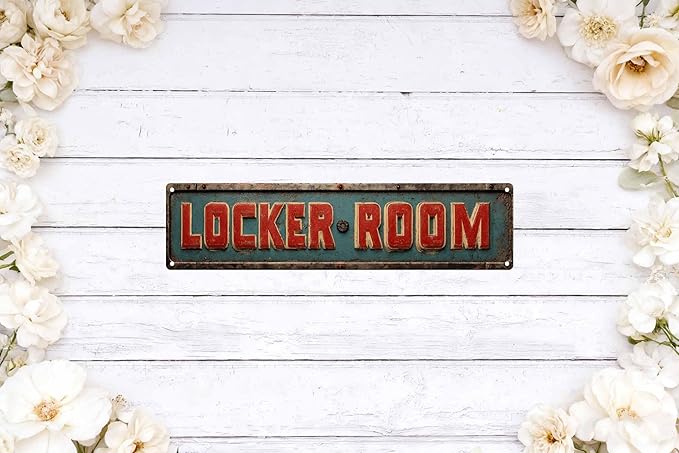 Vintage Tin Locker Room Sign Retro Metal Sign Suitable For Home Street Shop Garage Bar Farm Garden - Multi-Purpose For Indoor/Outdoor Use Plaque 4x16 Inch