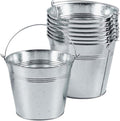 OBTANIM 8 Pack Galvanized Metal Buckets with Handle Ice Pails for Plants, Succulents, Party Favors Organizing, Rustic Home Decor or Classrooms Pencil Storage (7 x 5.1 inch)