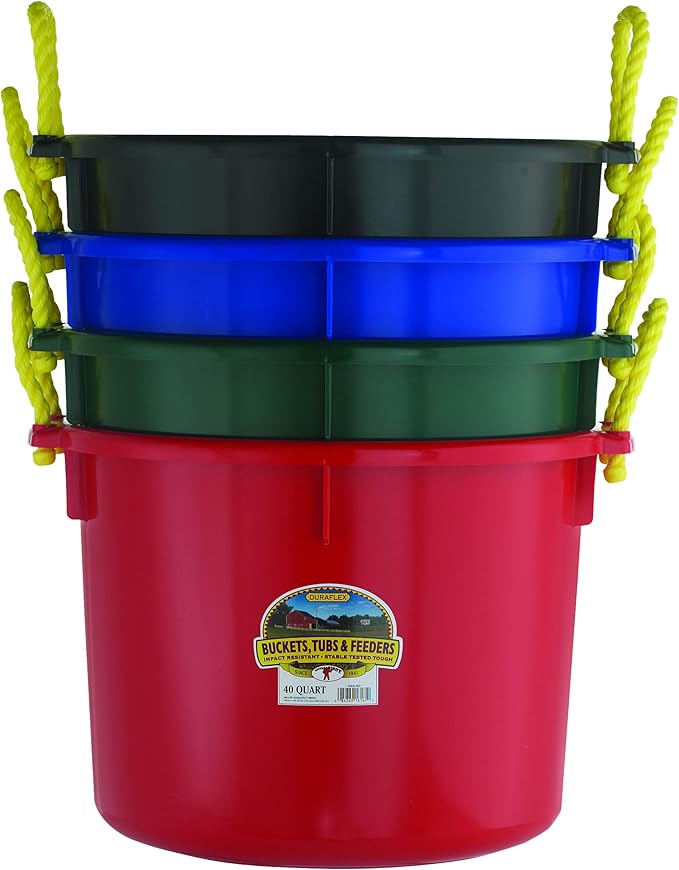Little Giant® Plastic Muck Tub | Durable & Versatile Utility Bucket with Handles | Muck Bucket | Durable Handles | 40 Quart | Green