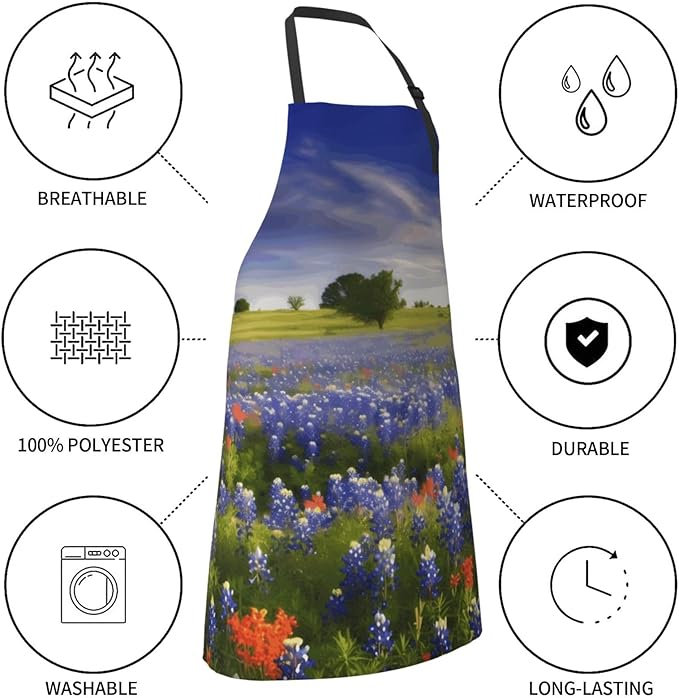 Aprons for Women with Pockets Waterproof Apron Adjustable Bib Turquoise Blue Gold Marble Apron Chef Apron