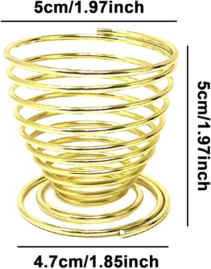 Honbay 4PCS Stainless Steel Spring Wire Tray Egg Cups Holder Serving Cup Egg Tray for Egg (gold)