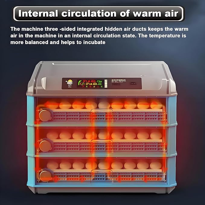 Egg Incubator with Automatic Turning and Humidity Control, Digital Display for Hatching Chicken, Duck, and Quail Eggs - Adjustable 300 Egg Capacity