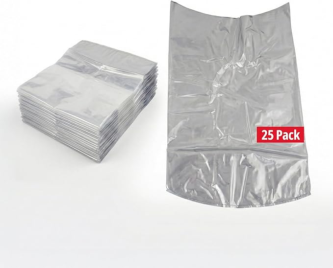 Stromberg's Small Turkey Heat Shrink Bags, Large Chicken Poultry Freezer Storage Bags, 14" x 24" Food Safe 65 Micron Shrink Wrap for Water Dip Sealing, Minimizes Freezer Burn & Punctures, 25 Pack