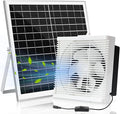 Solar Powered Exhaust Fan, 25W Solar Panel +10" Shutter Ventilation Vent Fan for Outside Greenhouse, Chicken Coop, Shed, Pet House