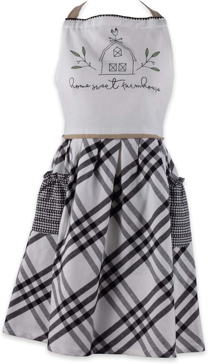 DII Home Sweet Farmhouse Kitchen Collection, Apron, Black