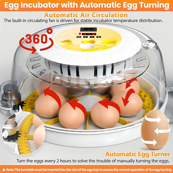 Egg Incubators for Hatching Eggs with Automatic Egg Turner, 8 Incubator for Chicken Eggs with Egg Candler for Chicken, Duck, Quail, Smart Egg Hatcher for Beginners & Kids