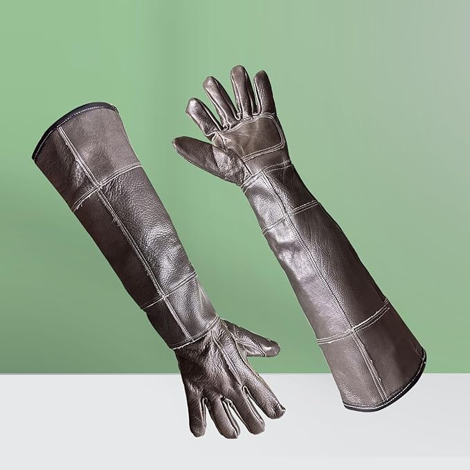 Animal Handling Gloves Bite Resistant, 60cm/ 23.6in Bite Proof Glove for Gardening, Grabbing Cat/Dog/Bird/Snake/Lizard/Falcon/Reptile, Anti-Bite Work Gloves (Upgrade, Deep Color)