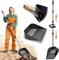 Upgraded Chicken Poop Scooper & Rake 2-in-1, Metal Shovel Head Chicken Coop Scooper for Sand with 22 to 63" Adjustable Stainless Steel Handle, Chicken Scooper for Poop, Farm & Pet