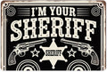 Sheriff Western Decor Tin Sign Vintage Sheriff Wild West Metal Sign Print Aesthetic for Garden Yard Bar Porch Home Bedroom Kitchen Wall Decor Gift 8 X 12 in